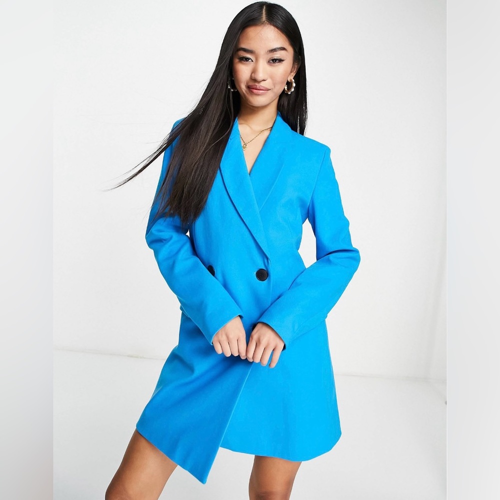 Stradivarius Small Blazer Dress in Pop Blue